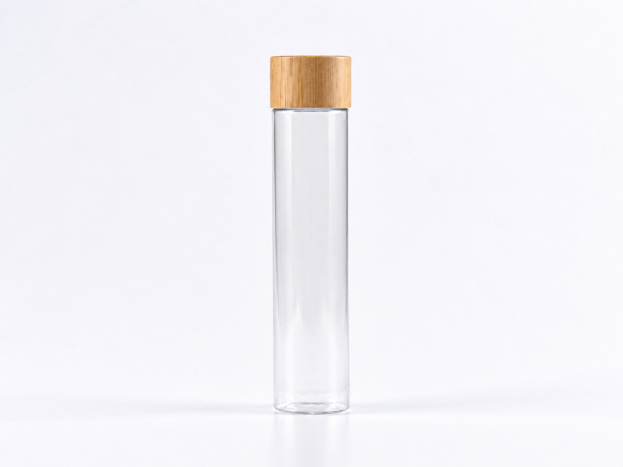 PET Röhrchen 100 ml – Schraubverschluss Bambus